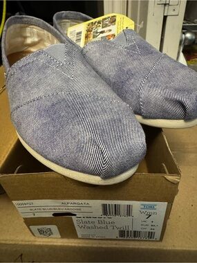 Toms Alpargata Slip-On in Slate Blue Twill